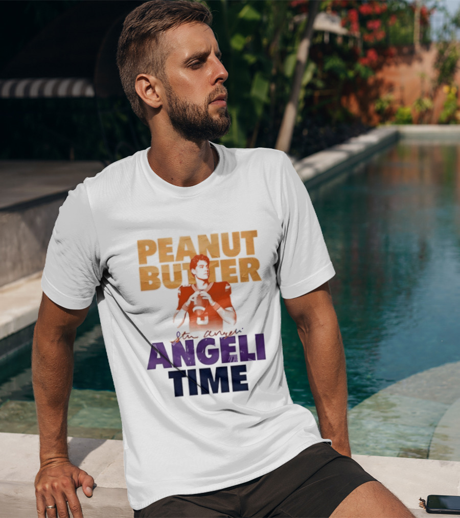 Peanut Butter Steve Angeli Time Football Player Holding Ball T-Shirt