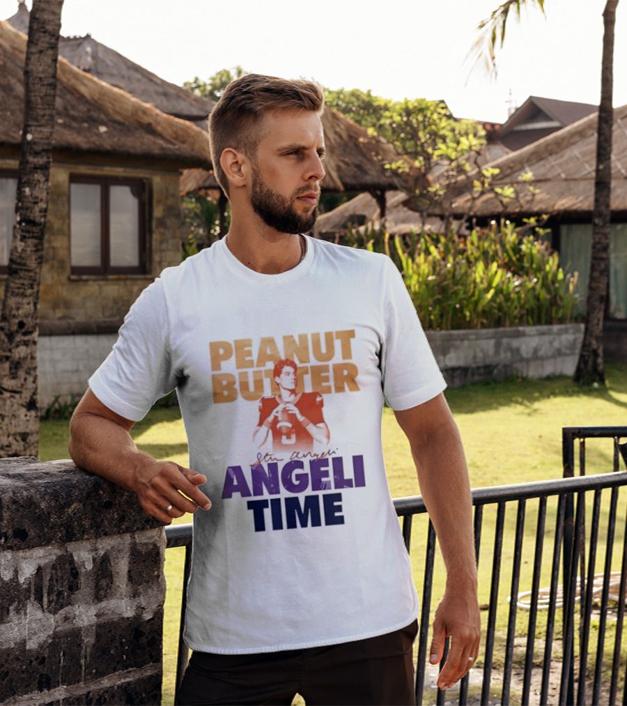 Peanut Butter Steve Angeli Time Football Player Holding Ball T-Shirt