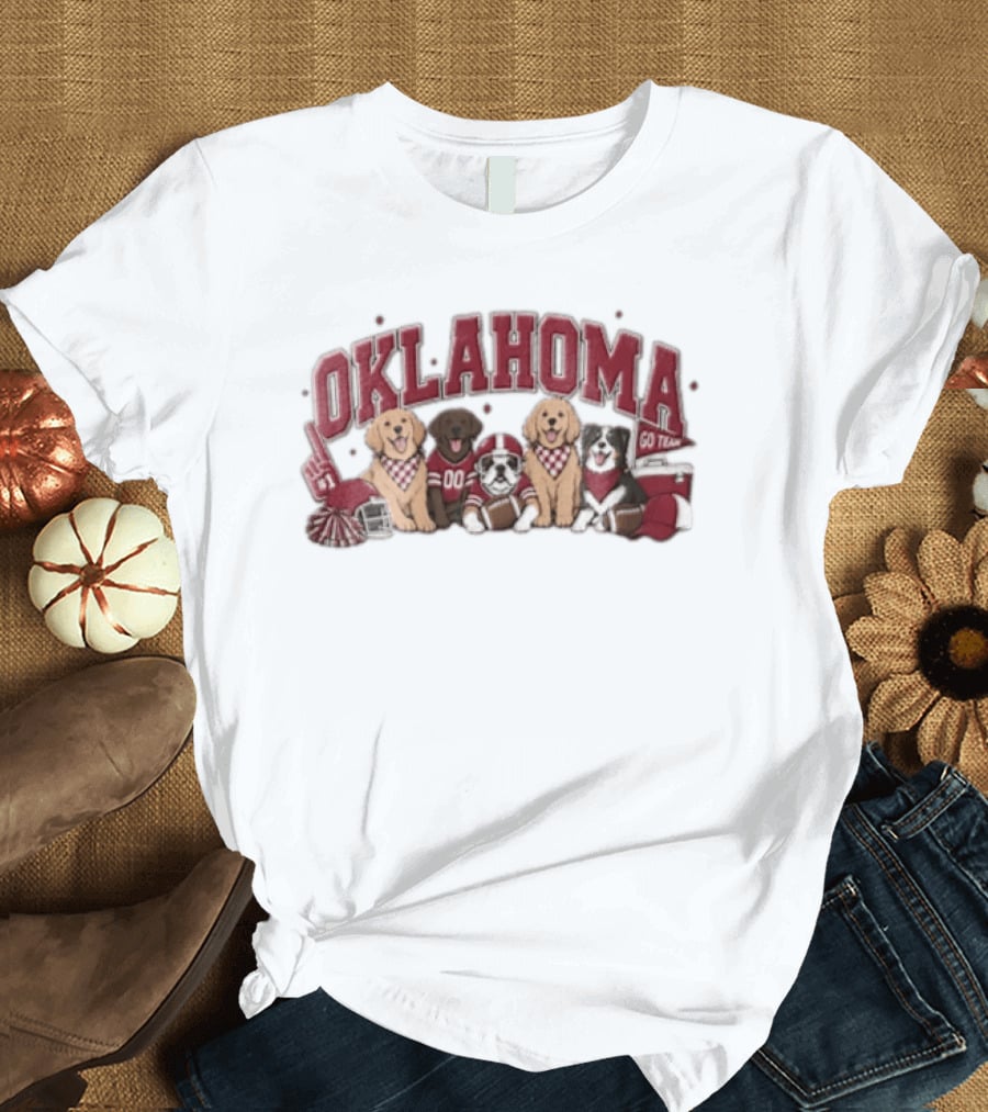 Oklahoma Sooners Go Team Dogs In Football Jerseys T-Shirt