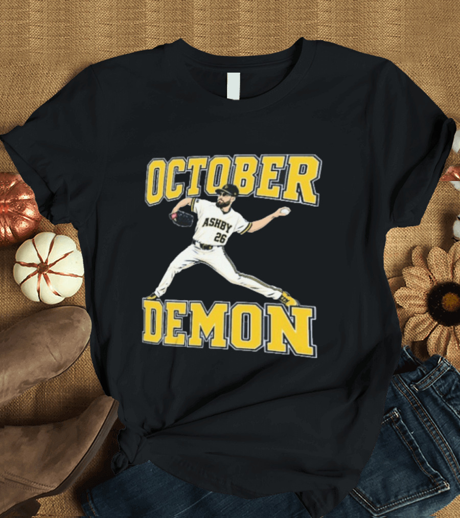 Aaron Ashby October Demon Pitcher 26 Baseball Player T-Shirt