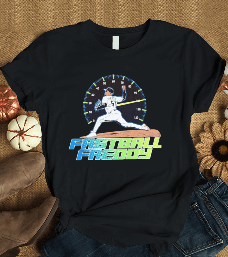 Fastball Freddy Peralta 51 Baseball Player Pitcher Speedometer T-Shirt