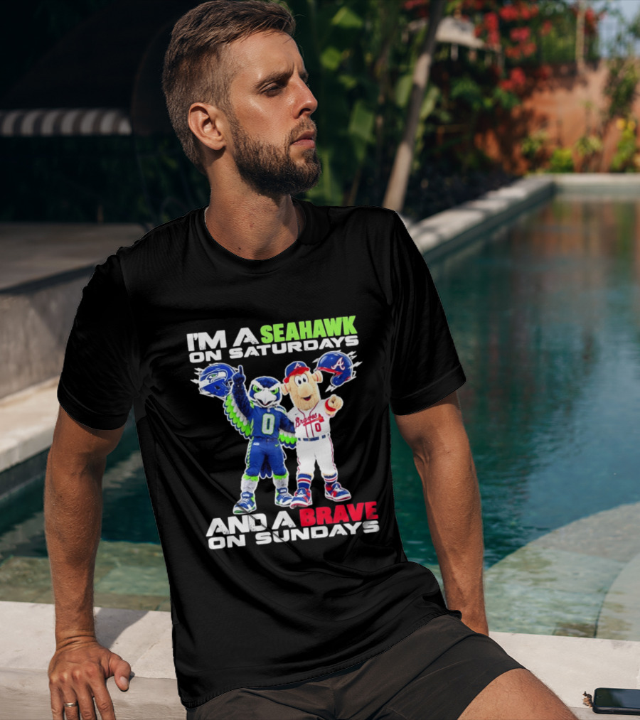 I'm A Seahawk On Saturdays And A Brave On Sundays T-Shirt