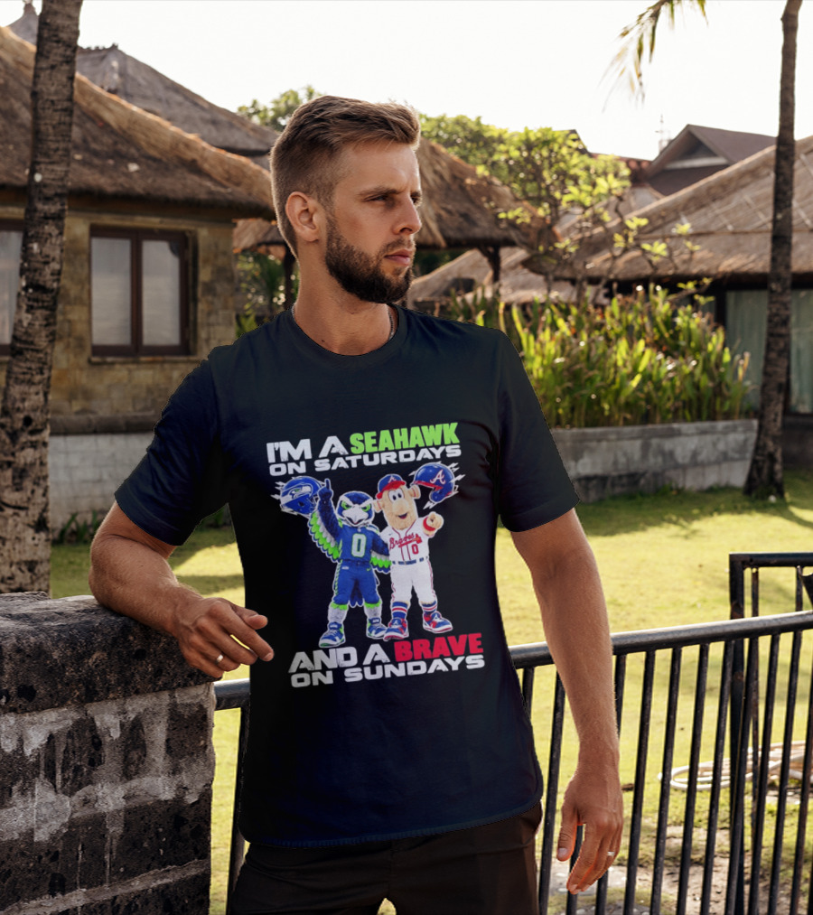 I'm A Seahawk On Saturdays And A Brave On Sundays T-Shirt