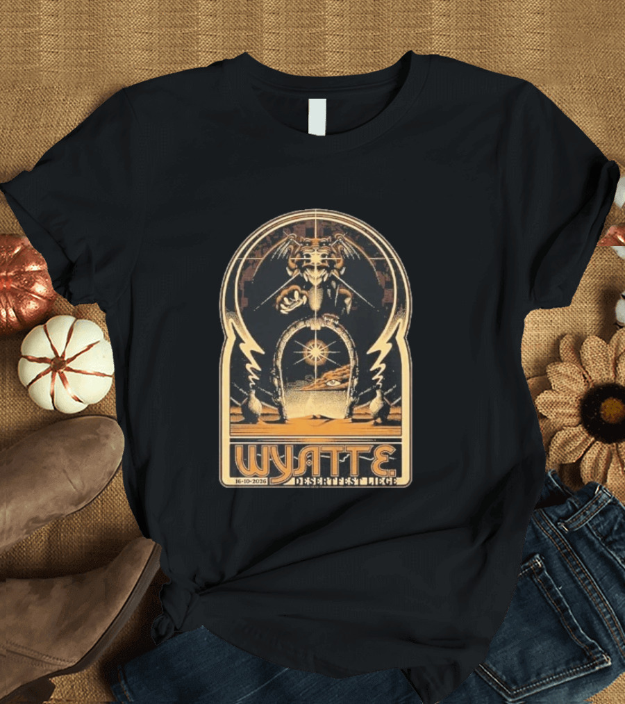 Wyatt E. Band Desertfest Belgium 2026 Liege October 16 Fantasy Dragon Portal Art Deco T-Shirt