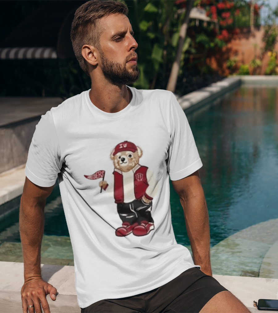 Indiana Hoosiers Polo Bear IU Jacket And Cap T-Shirt