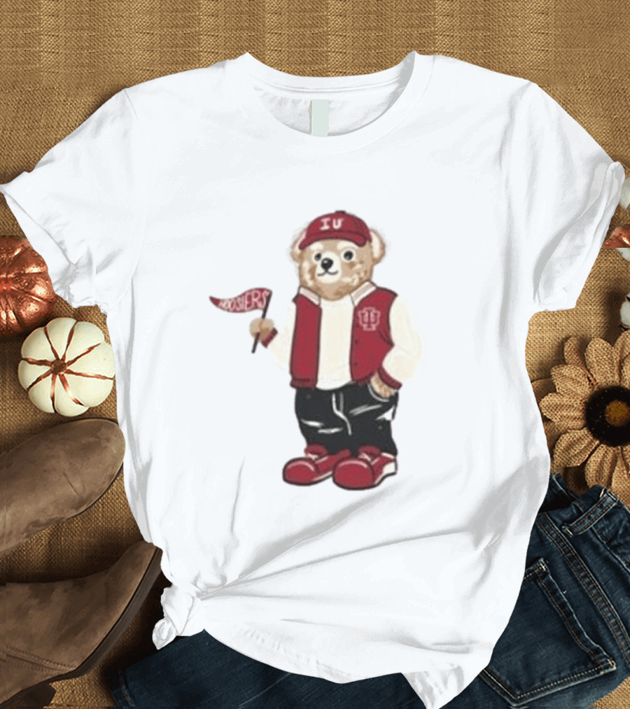 Indiana Hoosiers Polo Bear IU Jacket And Cap T-Shirt