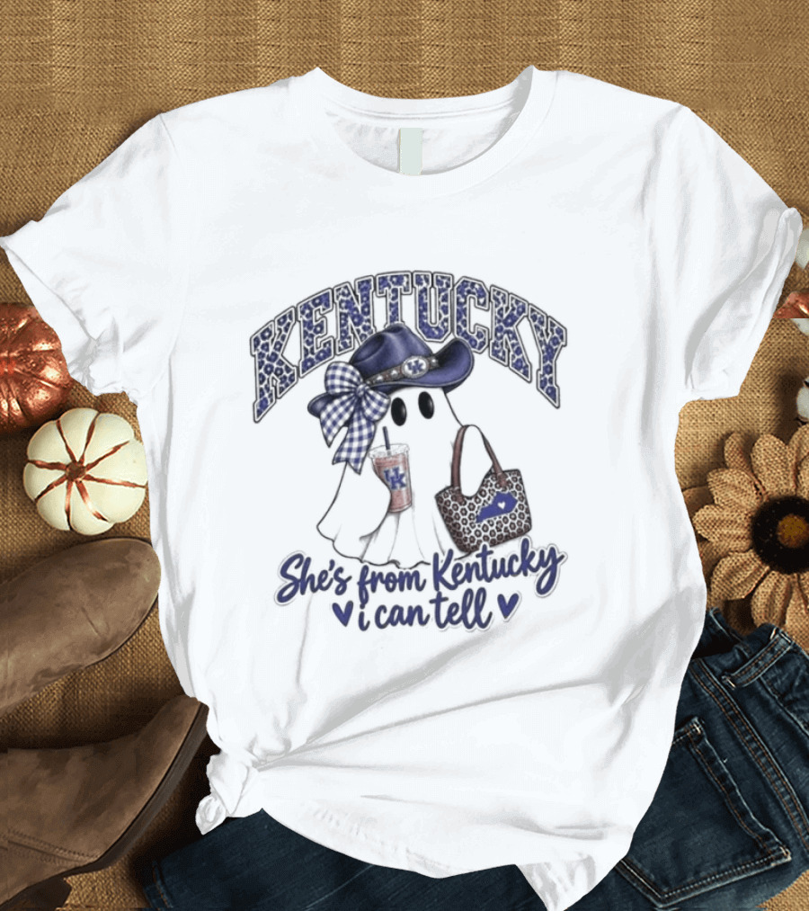 Kentucky Ghost Halloween She's From Kentucky I Can Tell T-Shirt