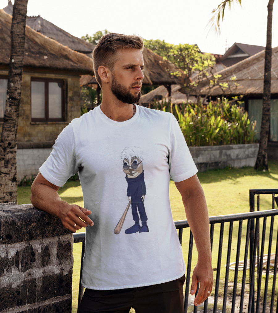 Gojo Satoru Crossover Tung Tung Tung Sahur Character Fusion T-Shirt