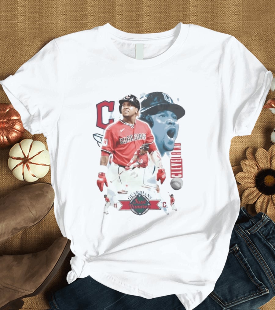 Cleveland Guardians José Ramírez 11 Collage Baseball T-Shirt