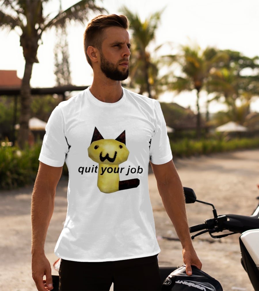 Quit Your Job Potato Cat Meme T-Shirt