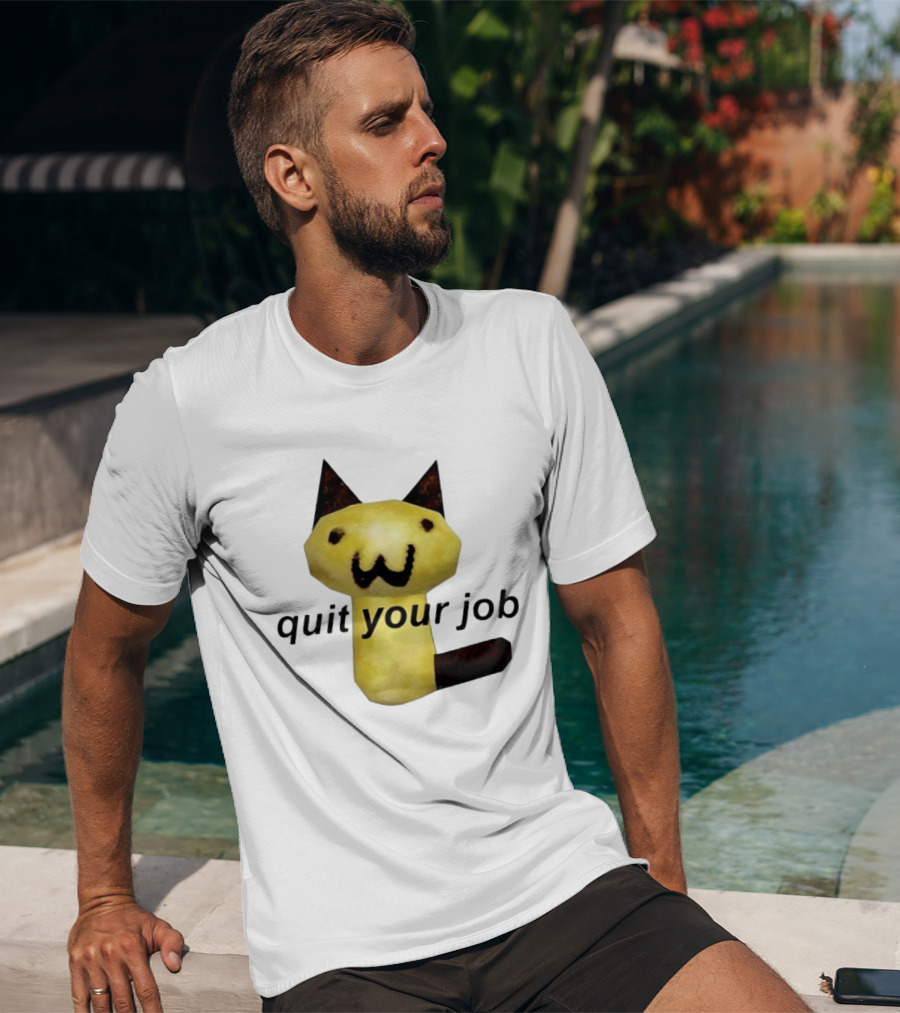 Quit Your Job Potato Cat Meme T-Shirt