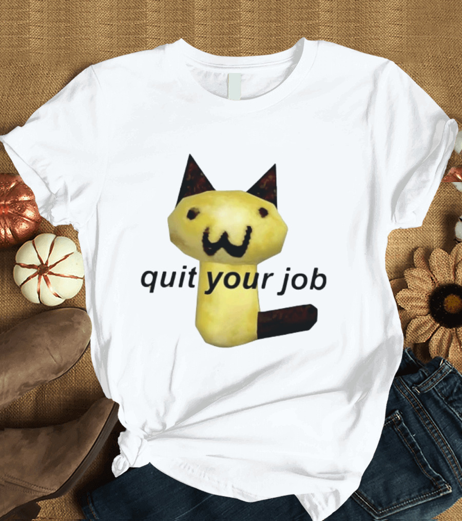 Quit Your Job Potato Cat Meme T-Shirt