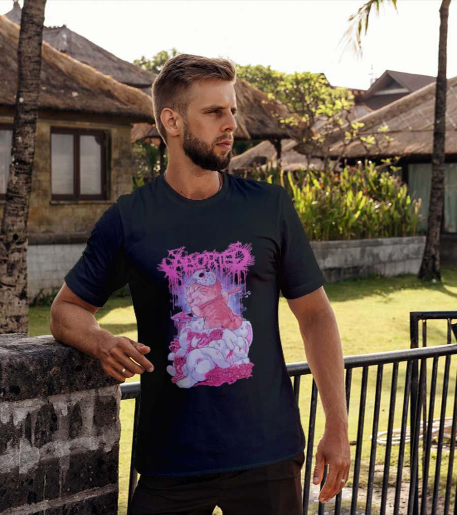 Aborted Murder Kitty Masked Plush With Axe Bunny Pile T-Shirt