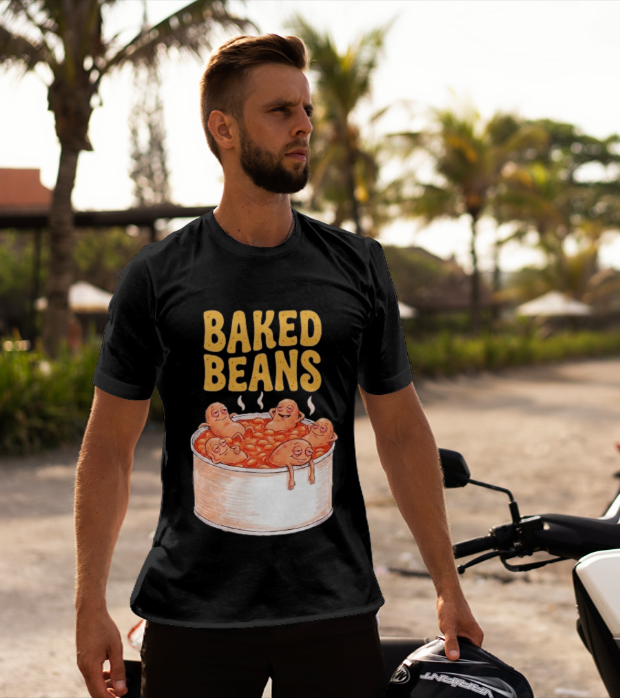 Baked Beans Funny Relaxing Cartoon Beans In Tin T-Shirt
