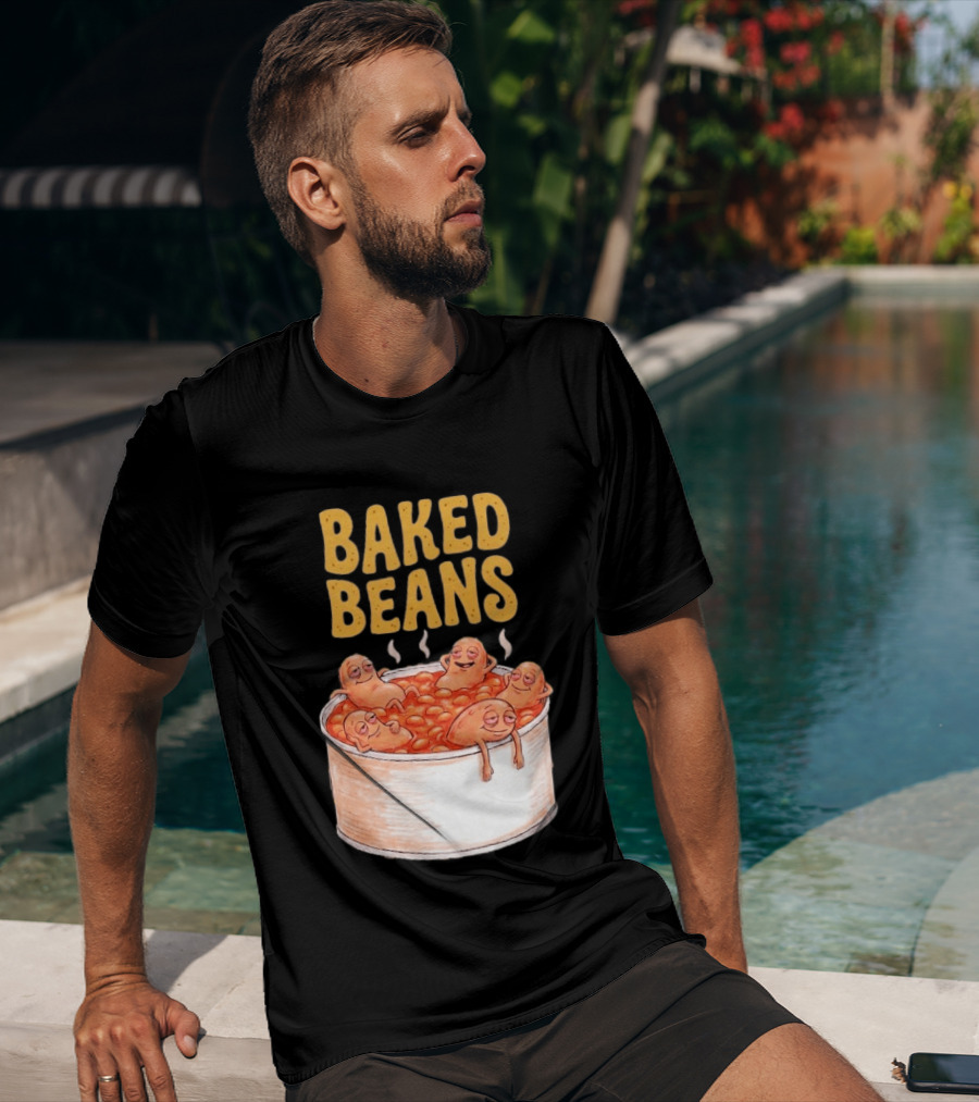 Baked Beans Funny Relaxing Cartoon Beans In Tin T-Shirt