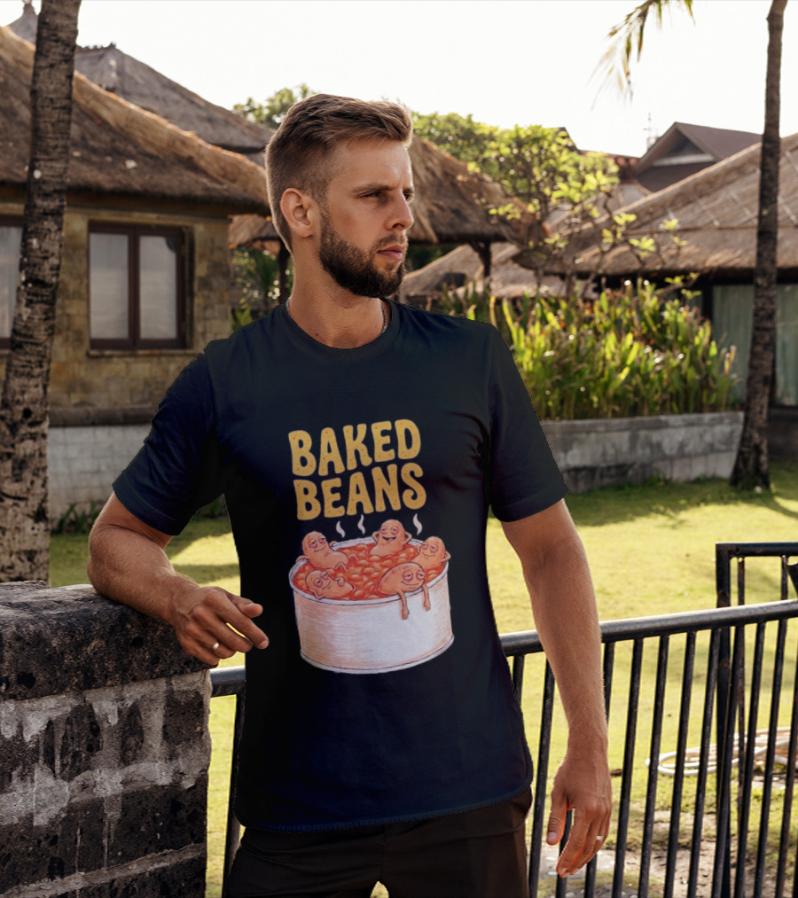 Baked Beans Funny Relaxing Cartoon Beans In Tin T-Shirt