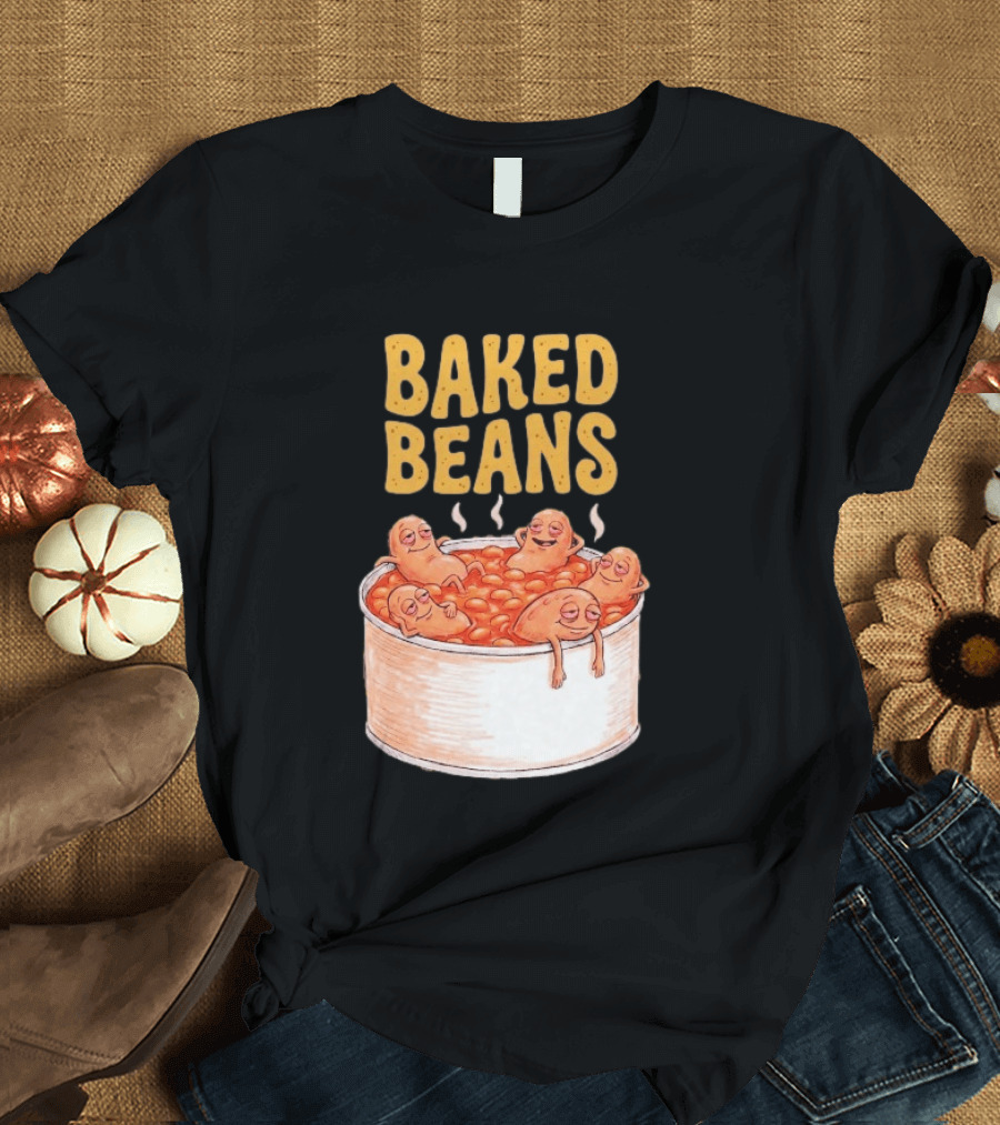 Baked Beans Funny Relaxing Cartoon Beans In Tin T-Shirt