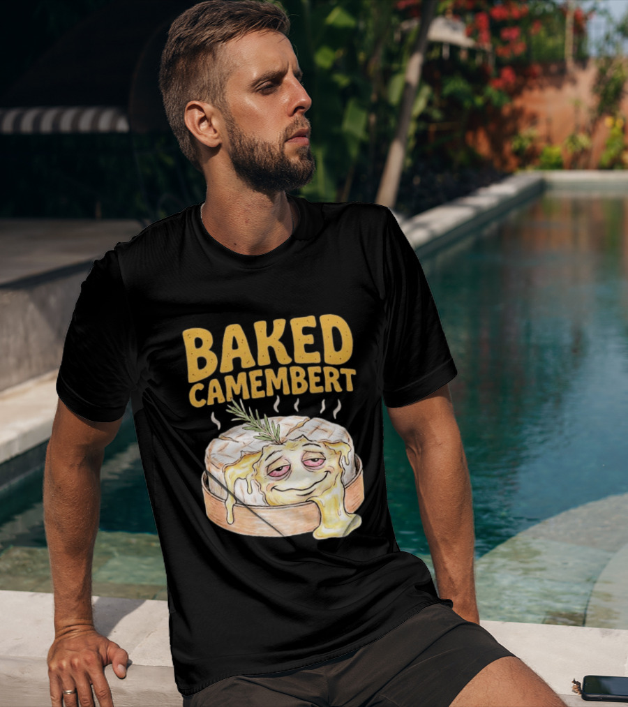 Baked Camembert Melting Cheese Cartoon With Rosemary T-Shirt