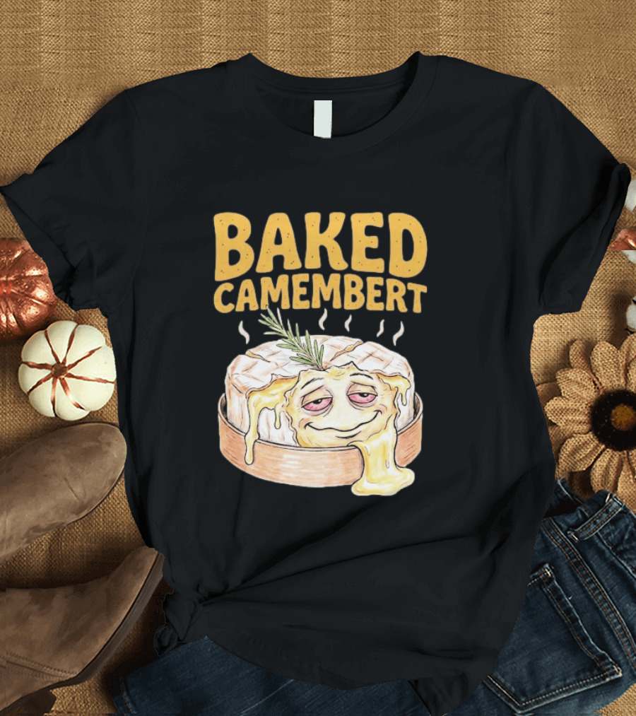 Baked Camembert Melting Cheese Cartoon With Rosemary T-Shirt