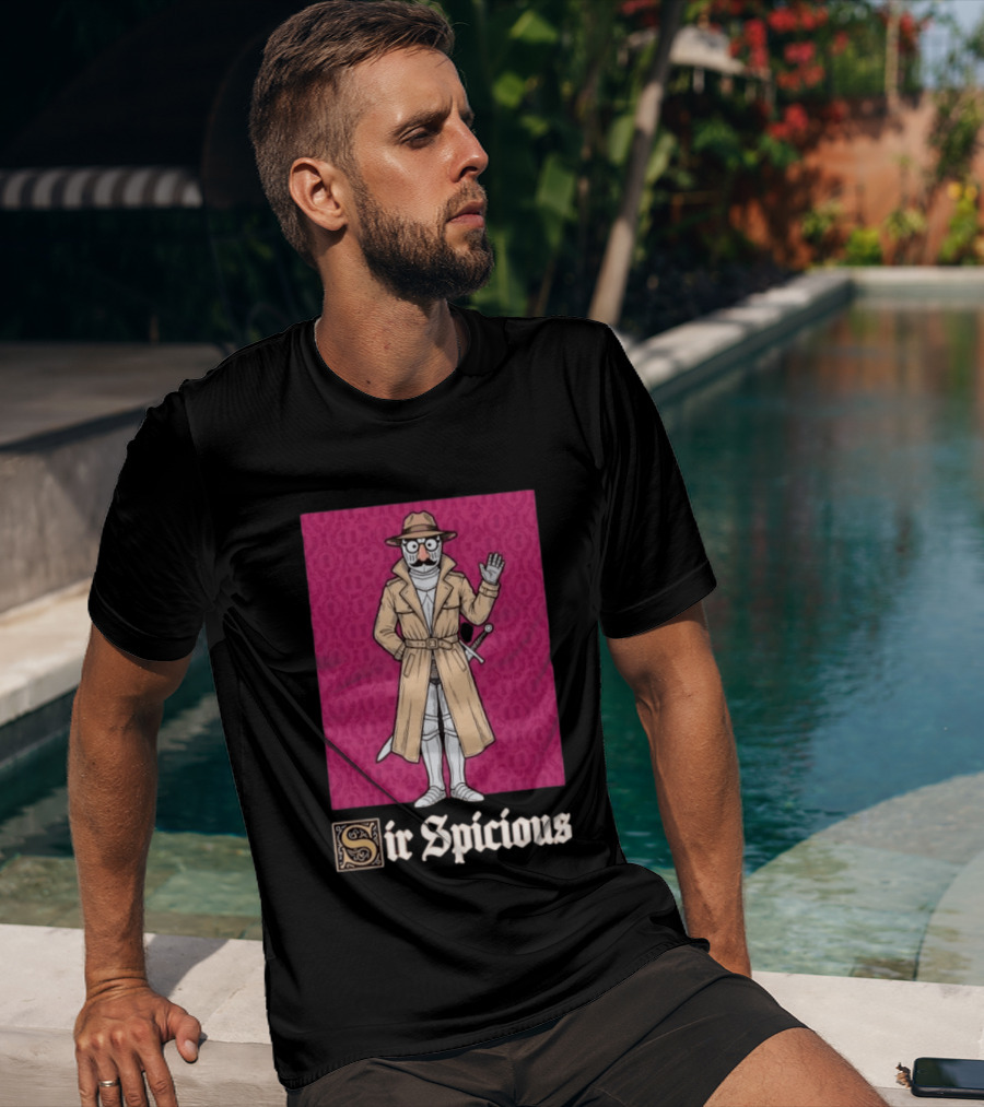 Sir Spicious Knight Trench Coat Disguise T-Shirt