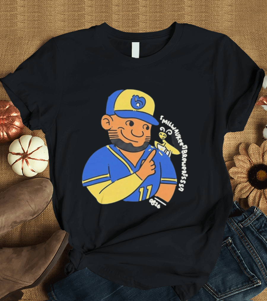 Milwaukee Brewers Jackson Chourio Smilwaukee Brewerssss 0626 Baseball Player Cartoon T-Shirt