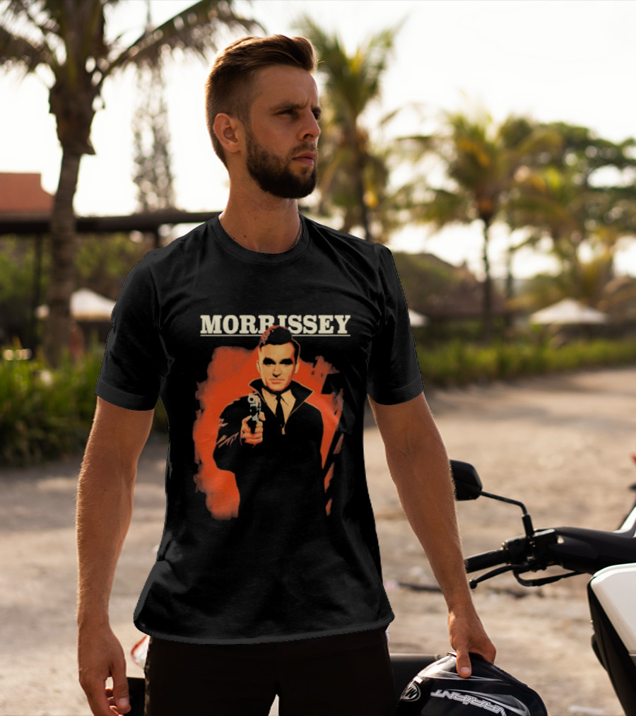 Morrissey Pistol Tour Man With Gun Red T-Shirt