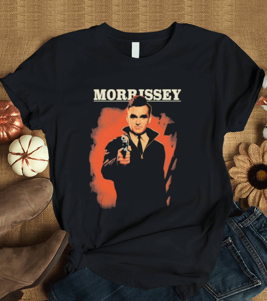 Morrissey Pistol Tour Man With Gun Red T-Shirt