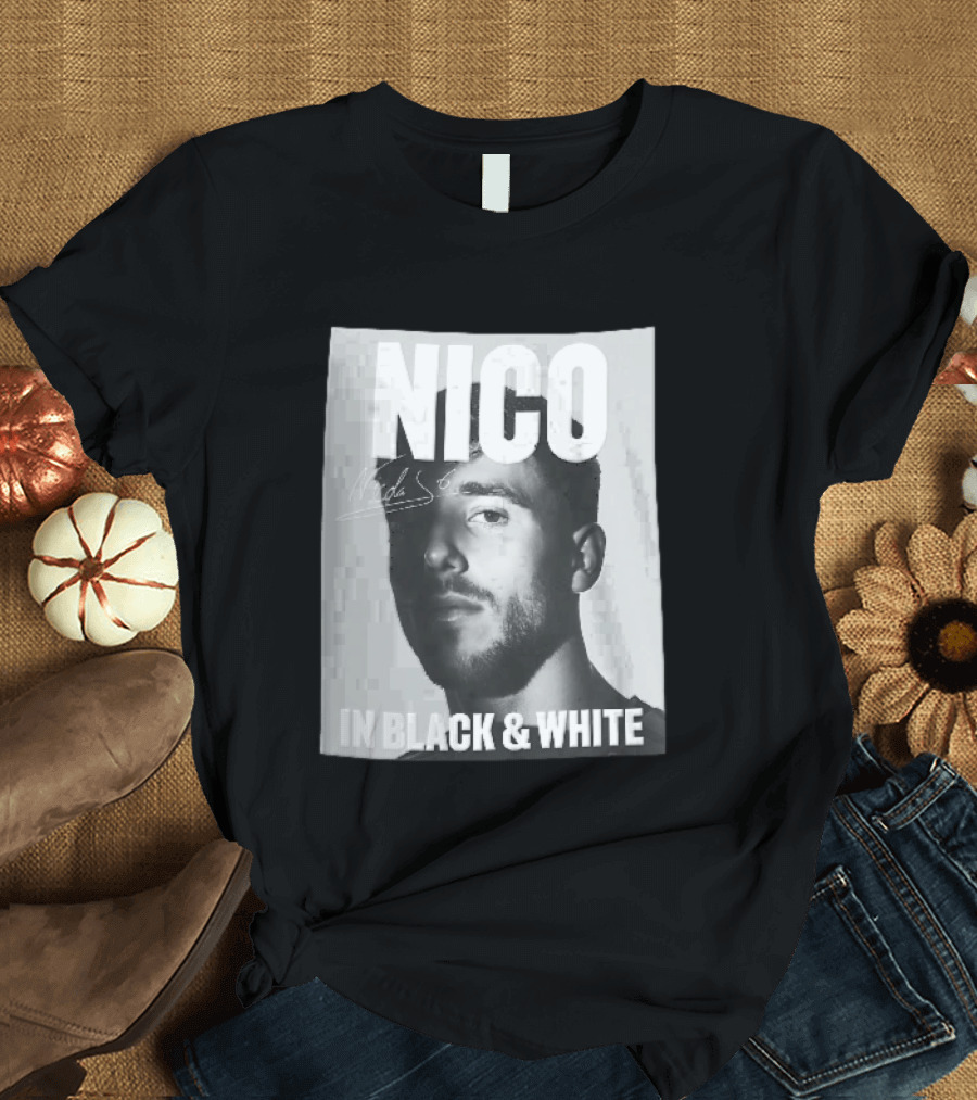 Nico Nicolas Close Up Male Shadow In Black And White T-Shirt