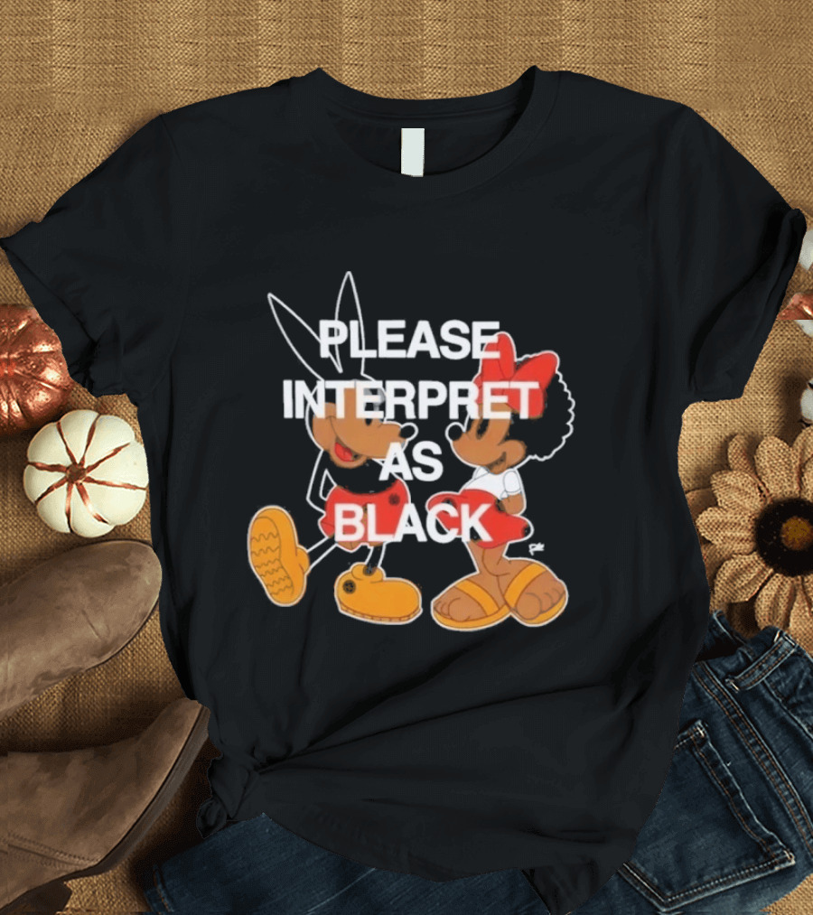 Please Interpret As Black Cartoon Characters Red Outlines T-Shirt