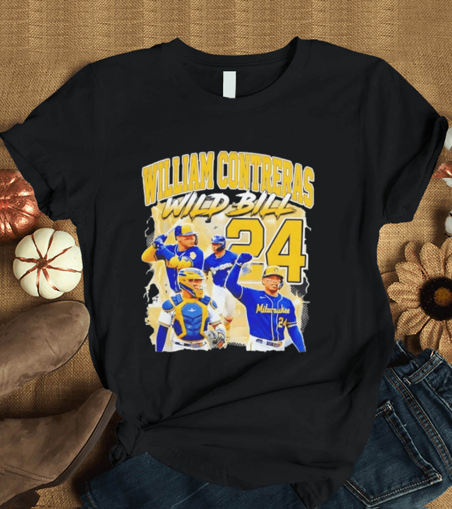 William Contreras Wild Bill Milwaukee 24 Player Collage T-Shirt