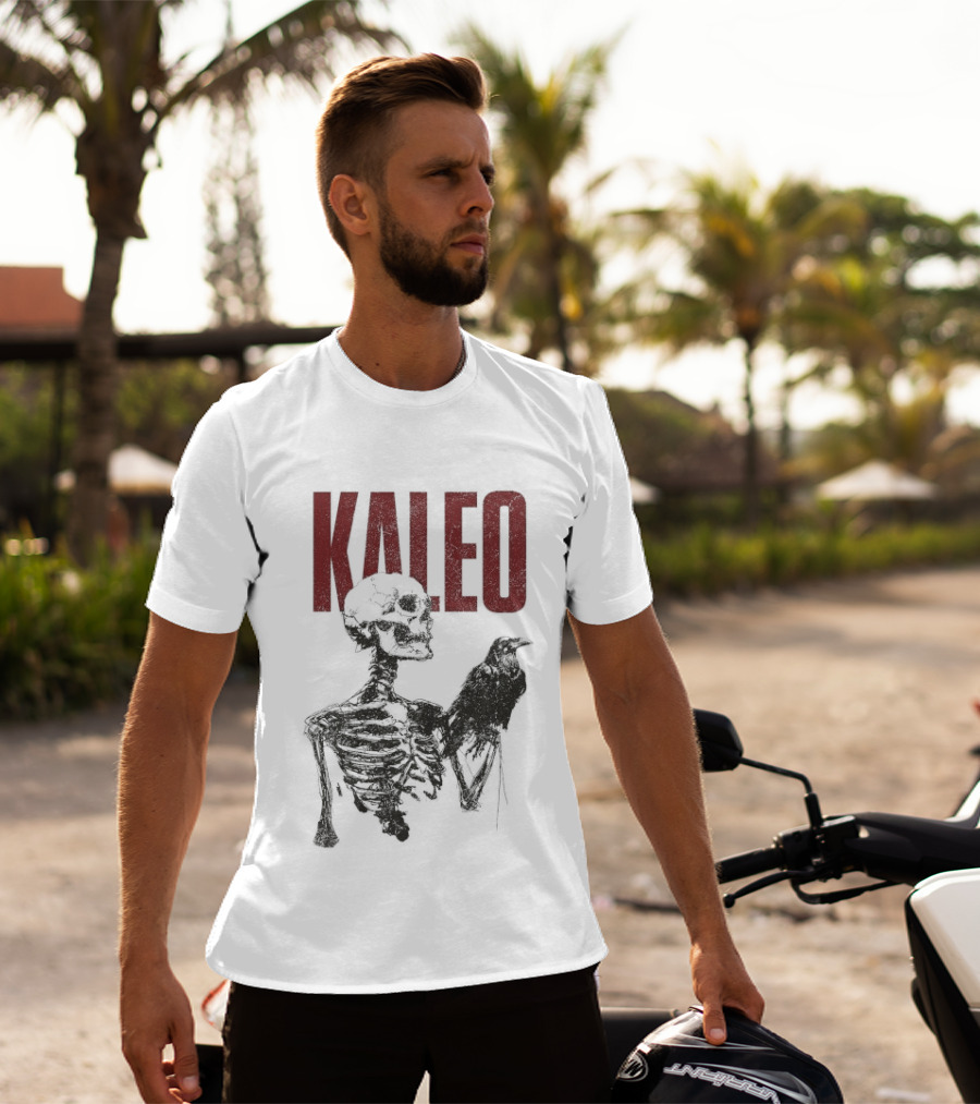 Kaleo Skeleton Holding Raven T-Shirt