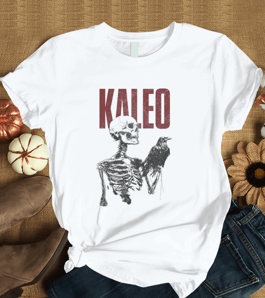 Kaleo Skeleton Holding Raven T-Shirt