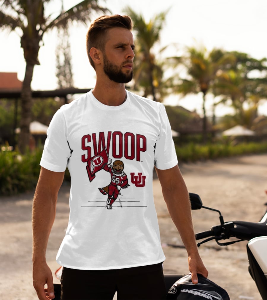Swoop Utah Utes Mascot Running With Flag T-Shirt