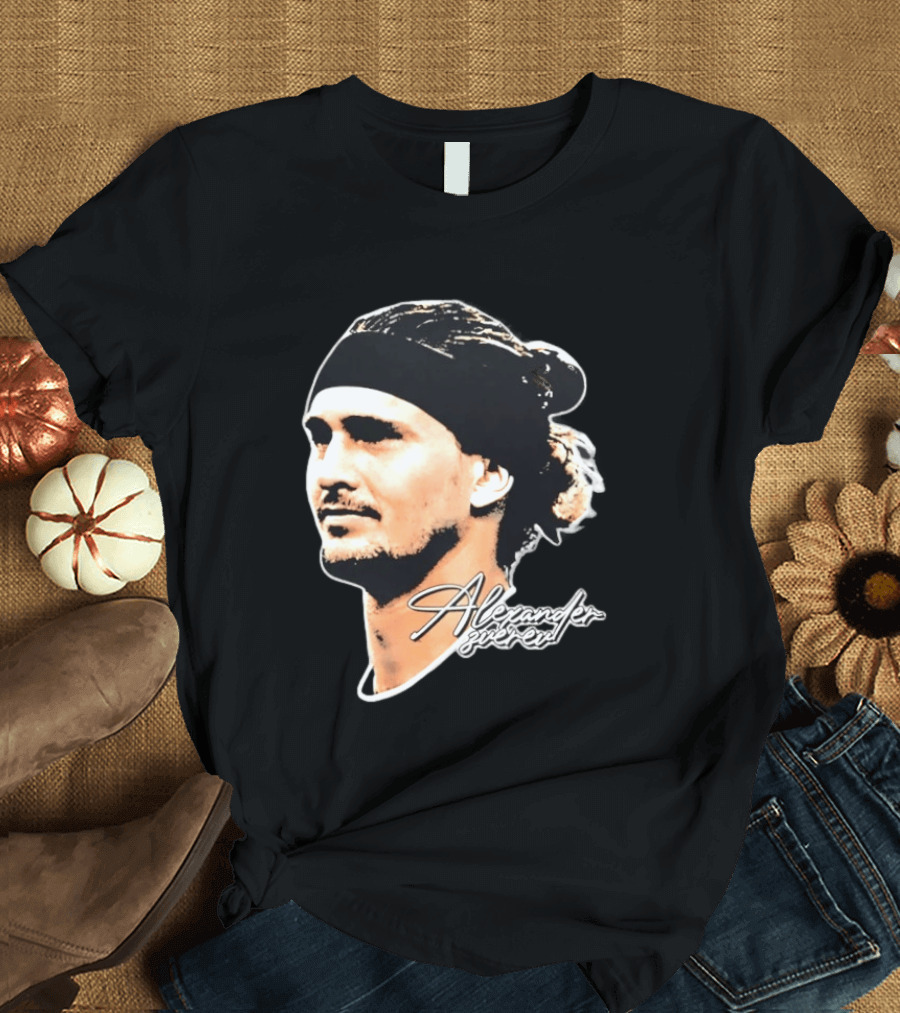 Alexander Zverev Tennis Player Portrait With Signature T-Shirt