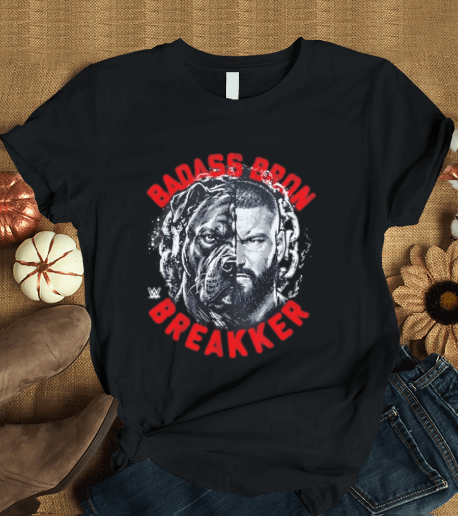 Badass Bron Breakker WWE Bulldog Face Split T-Shirt