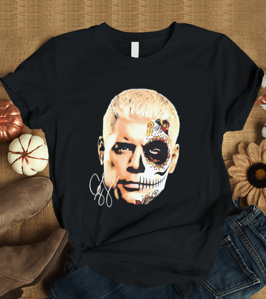 Cody Rhodes Dia De Muertos Sugar Skull Facepaint T-Shirt