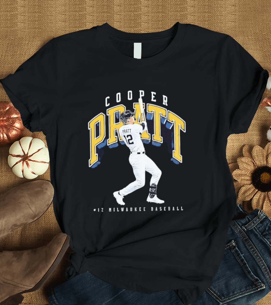 Cooper Pratt 12 Milwaukee Baseball Brewers Collegiate T-Shirt