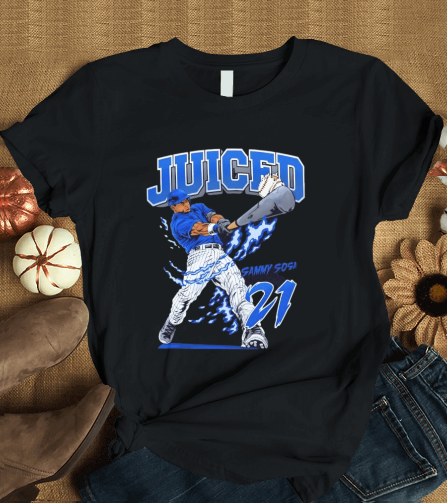 Sammy Sosa 21 Juiced Baseball Chicago Cubs Power Hitter T-Shirt