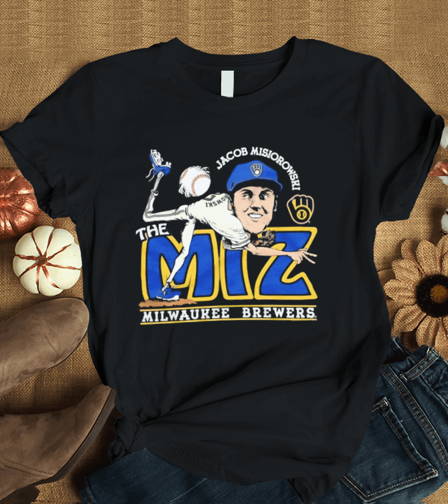 Milwaukee Brewers Jacob Misiorowski The Miz Caricature Baseball T-Shirt