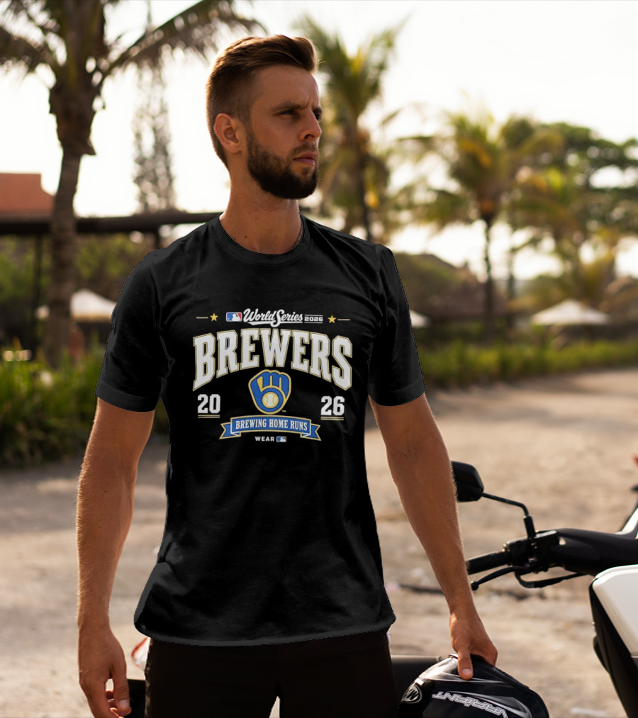 Milwaukee Brewers 2026 World Series Brewing Home Runs Wear By Erin Andrews T-Shirt