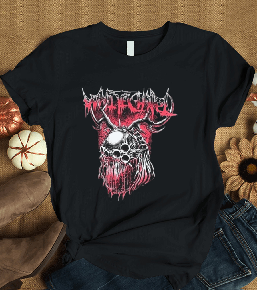 Original Whitechapel Australia Tour 2026 Antler Skull T-Shirt