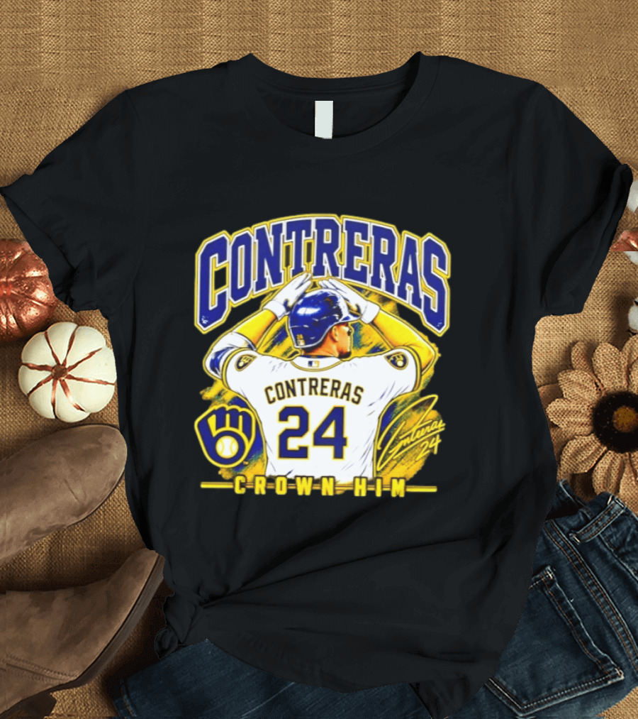 CONTRERAS 24 Crown Him Milwaukee Brewers T-Shirt