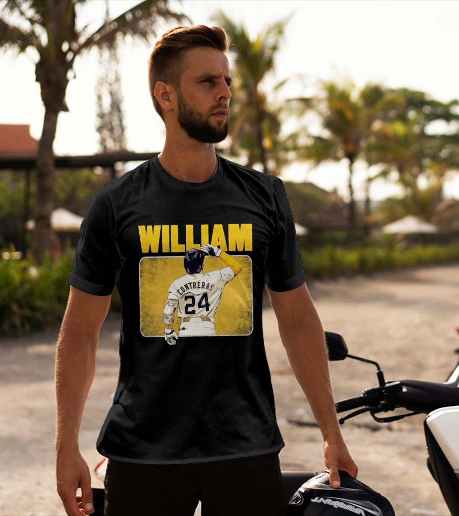 William Contreras 24 Milwaukee Brewers Baseball Highlight T-Shirt