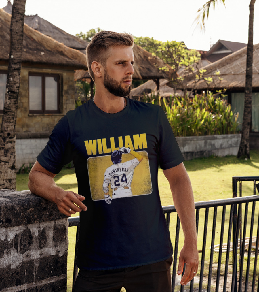 William Contreras 24 Milwaukee Brewers Baseball Highlight T-Shirt