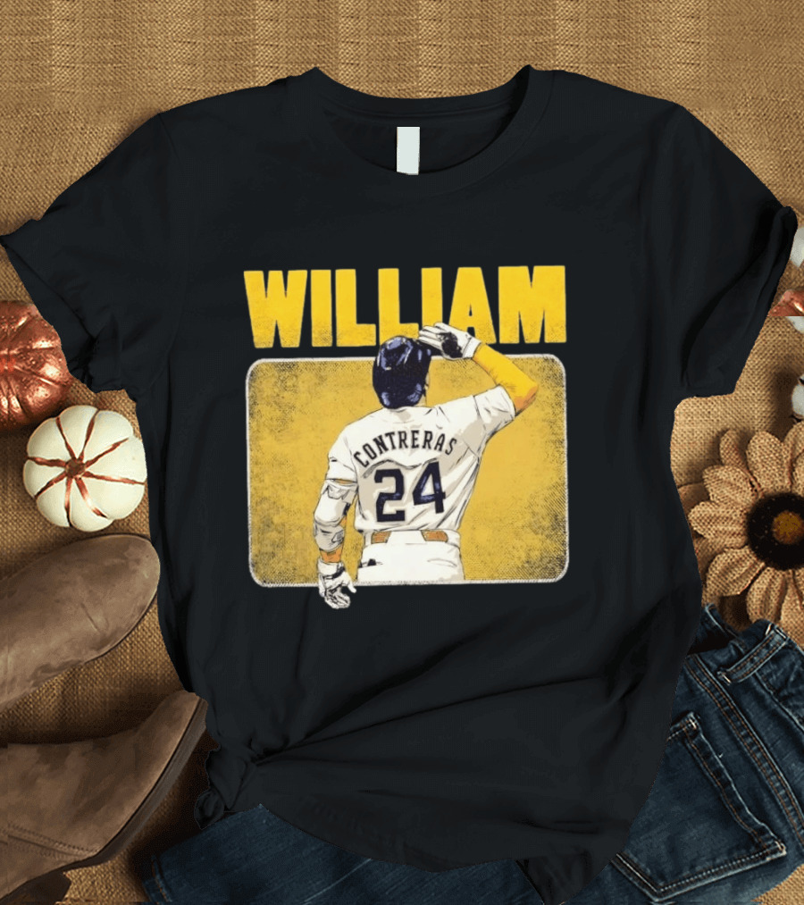 William Contreras 24 Milwaukee Brewers Baseball Highlight T-Shirt