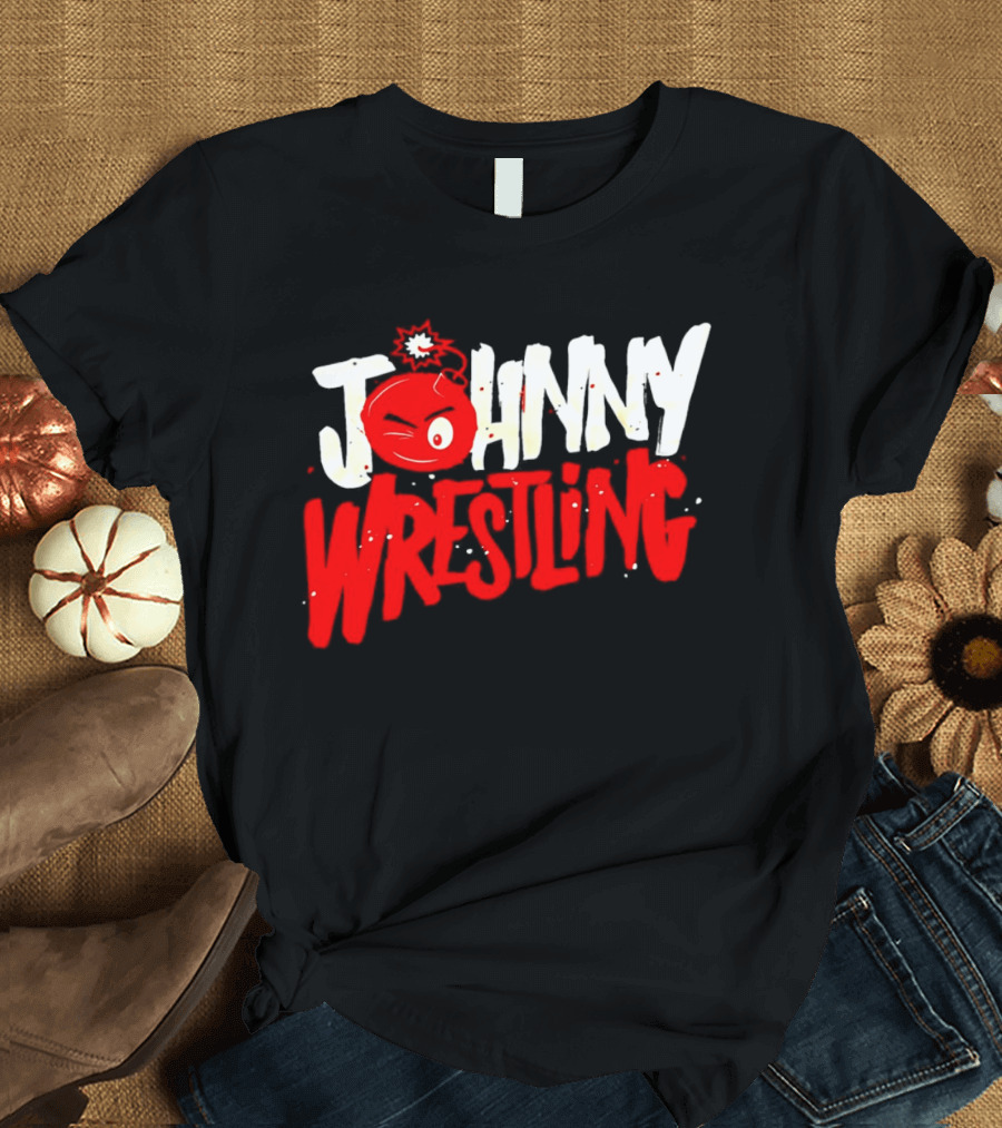 Johnny Wrestling Boom WWE Winking Bomb T-Shirt