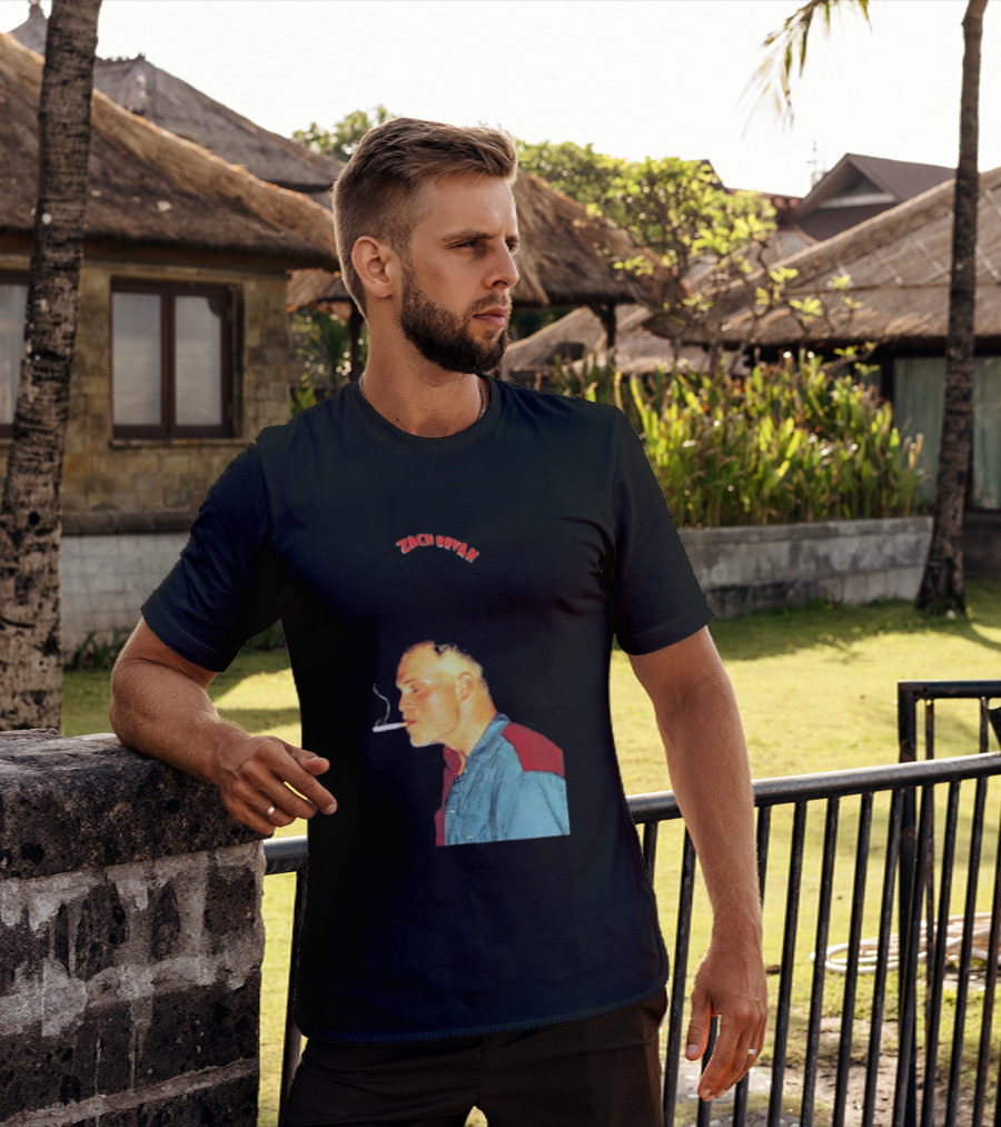 Zach Bryan Smoking Vintage Denim T-Shirt