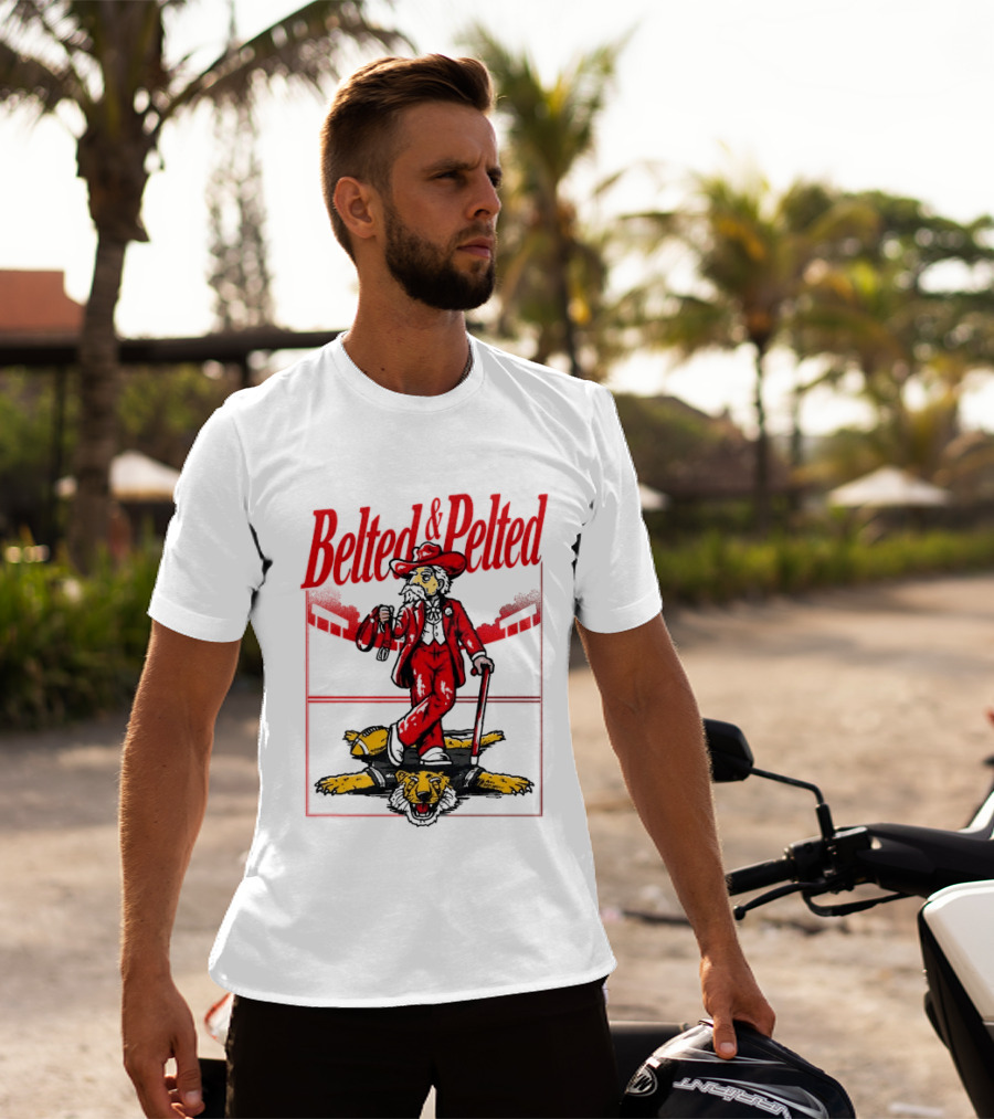 Ole Miss Rebels Belted And Pelted Mascot Stomping Missouri Tigers T-Shirt