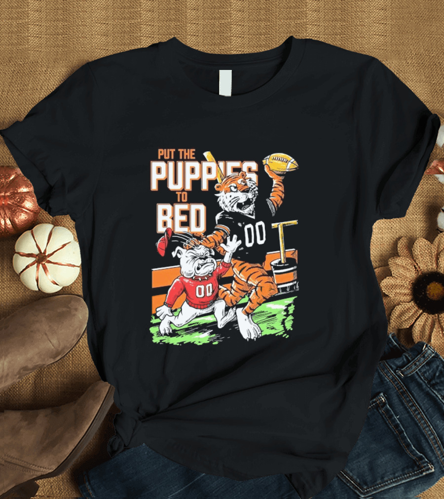 Put The Puppies To Bed Auburn Tigers Beat Georgia Bulldogs Football T-Shirt