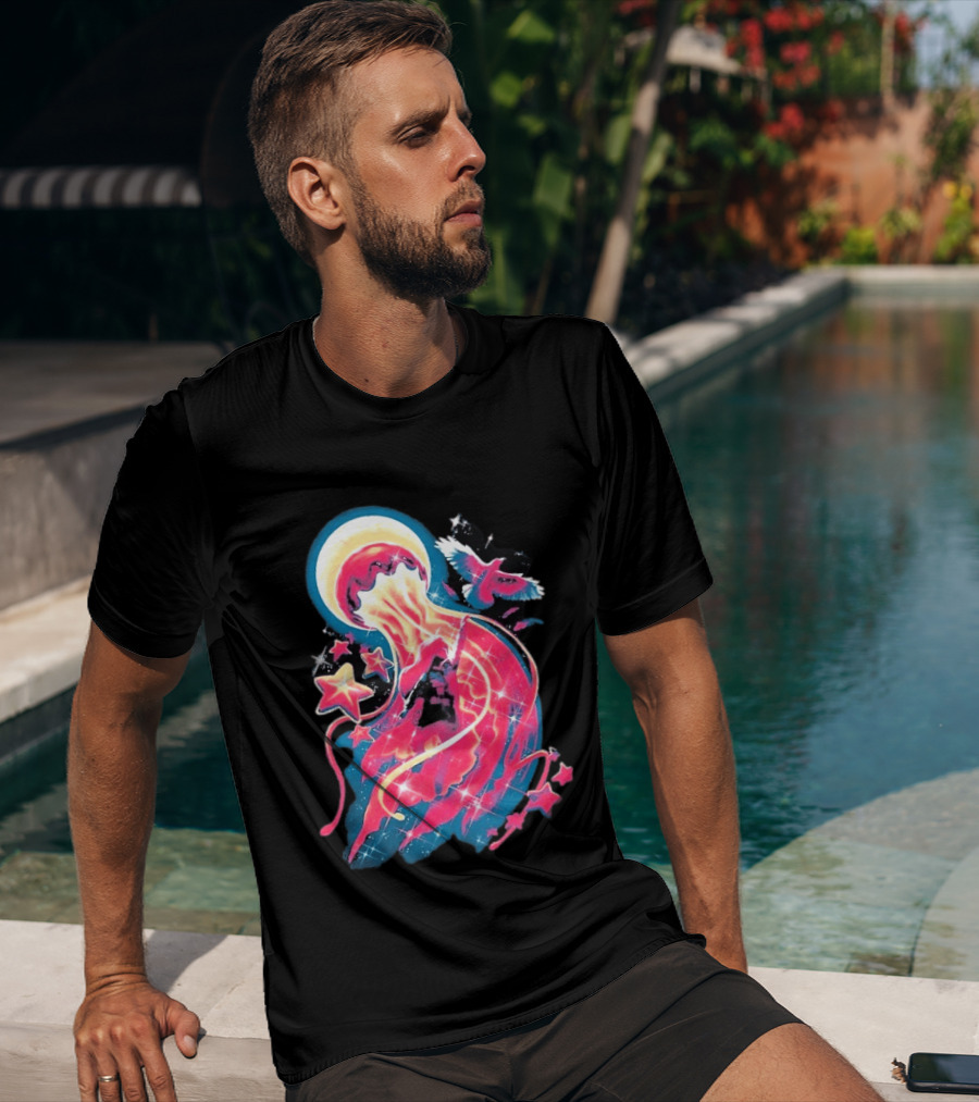 Celeste Beyond The Mountain Cosmic Jellyfish And Stars T-Shirt